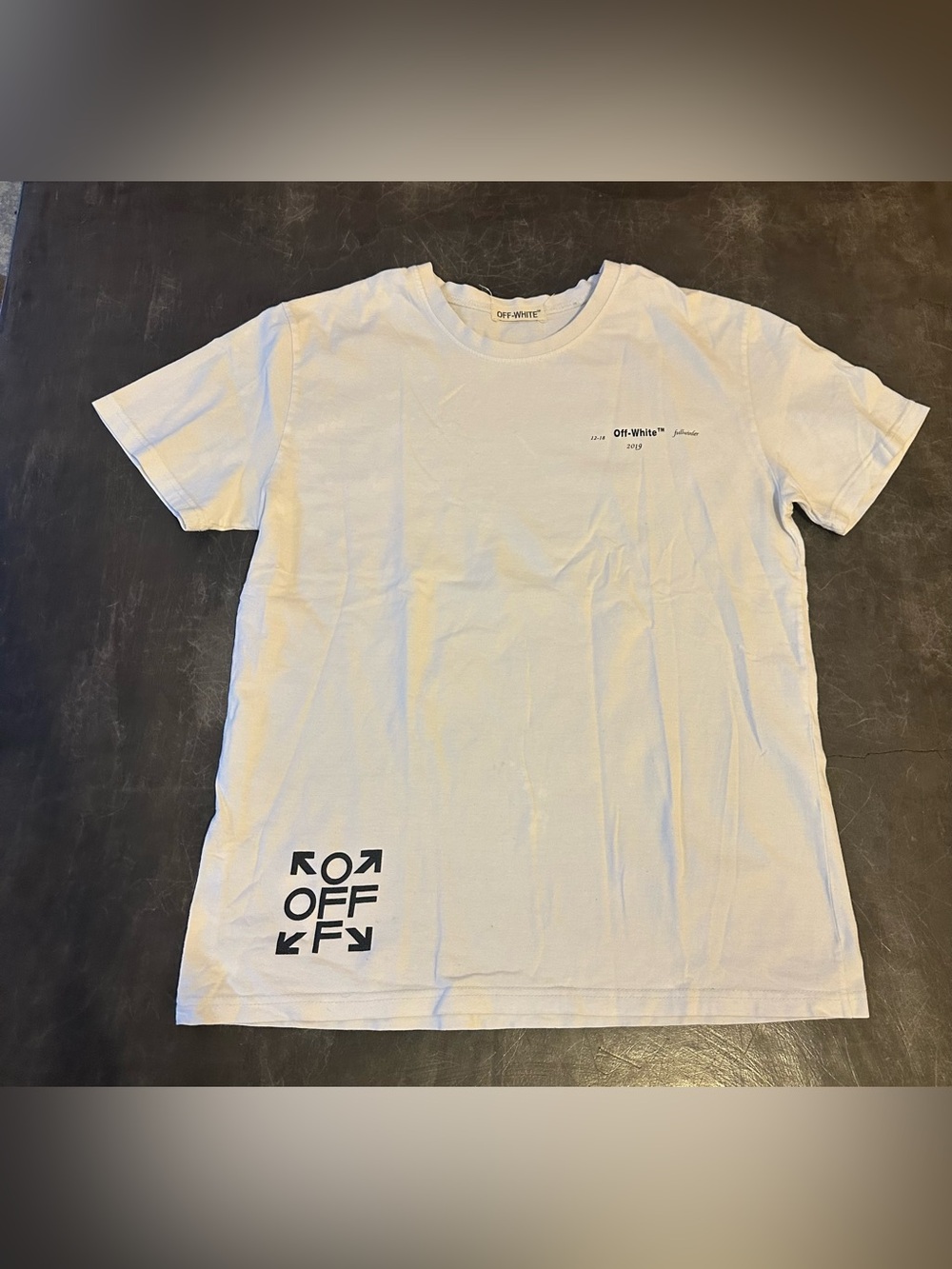 Off-White White Graphic Arrow Logo Short Sleeve Tee